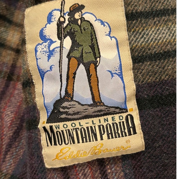 Vintage Eddie Bauer Mens Wool Lined Mountain Parka Jacket Large L Plaid - Picture 5 of 10